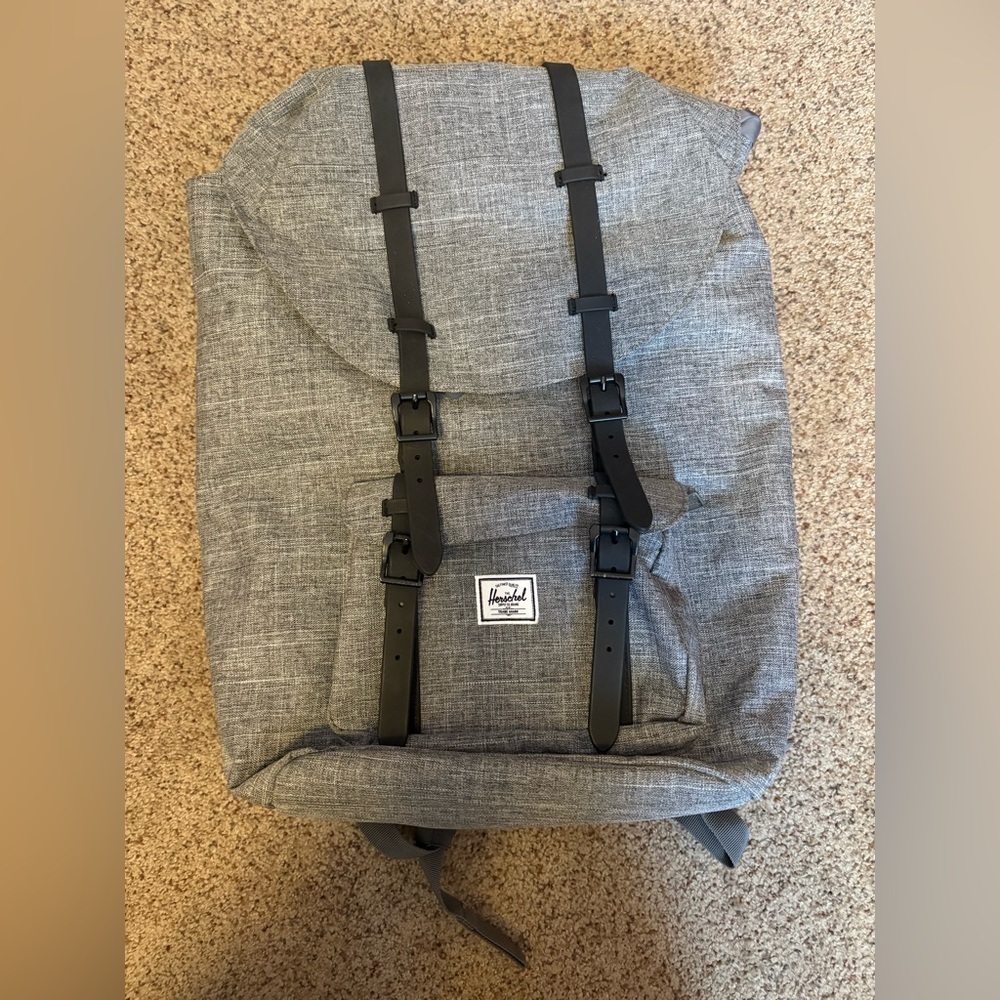 Herschel Little America™ Backpack - 30L with red and white striped liner. NWOT